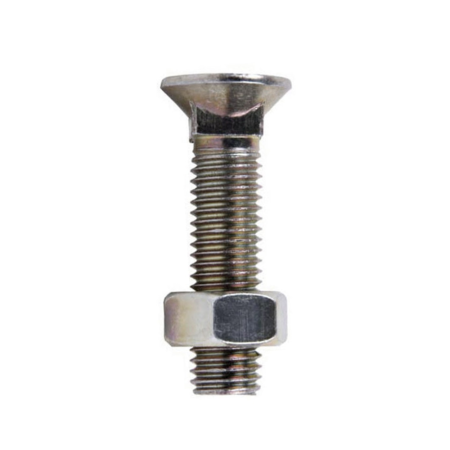 Parafuso Arado Tipo A3 com Porca Sextavada Rosca UNC/BSW ANSI B 1.1/BS84 Zincado Branco
