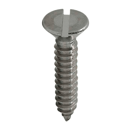 Inox 304 - Parafuso auto atarraxante - Fenda simples - Cabeça Chata