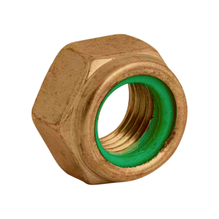 Porca sextavada auto travante com inserto de nylon C.6 - baixa - MA - Bicromatizado