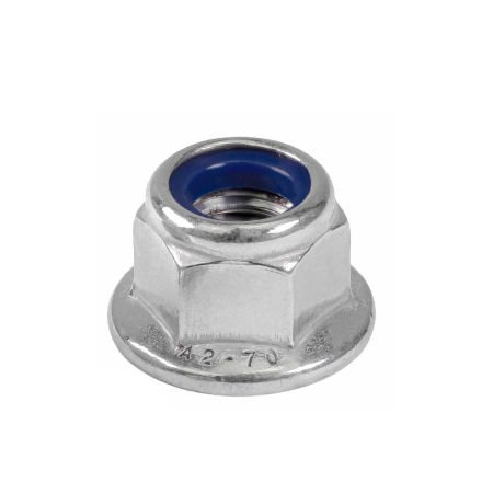 Porca Sextavada Flangeada Travante com Nylon DIN 6926 Inox 304